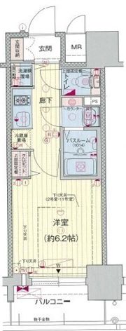 プレサンスタワー北浜の間取り画像