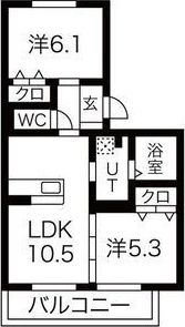 エール北花山の間取り画像