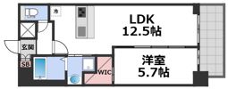 プレサンスOSAKA東成中本ハーヴィルの間取り画像