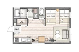 COCOBNB DAIKOKUCHO NAMBA OSAKAの間取り画像