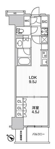 WORVE横浜伊勢佐木町の間取り画像