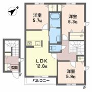 アルトーレ カーサ B棟の間取り画像