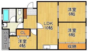 島名第五コーポの間取り画像