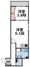 アルカンシェルコート緑橋の間取り画像