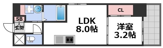 フロンティアタワー九条Ⅱの間取り画像