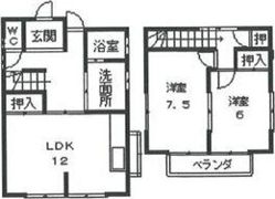 浅井和子貸家 B棟の間取り画像
