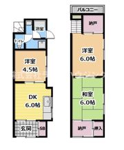 守口市南寺方賃貸テラスの間取り画像