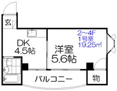 白樺ハイツ清水Ⅱの間取り画像