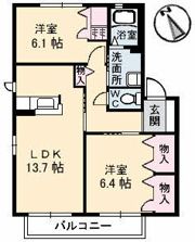 ハイツMINORU B棟の間取り画像