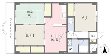 サンディッシュ久米の間取り画像