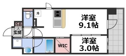 レオンヴァリエ長堀通の間取り画像