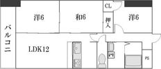 LONE STAR茶屋ヶ坂の間取り画像