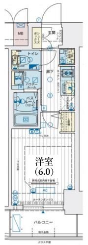 エステムコート神戸元町Ⅱブリーズの間取り画像