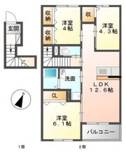 アヴェニール陽向の間取り画像