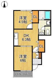 リバーサイド美夜古 D棟の間取り画像