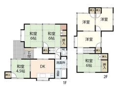 高取北借家戸建の間取り画像