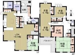 箕面市百楽荘1丁目貸家の間取り画像