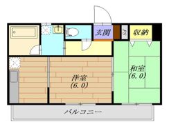 スカイハイツ 102号室の間取り画像