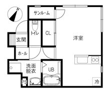 フローラ若松の間取り画像