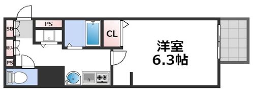 プレサンス難波南アーバニッシュの間取り画像