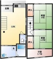 箕面市西小路4丁目テラスハウスの間取り画像