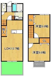 メゾネット神正町Bの間取り画像