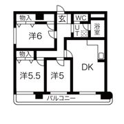 サンローゼうねのの間取り画像
