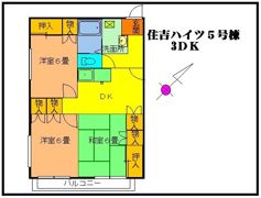 住吉ハイツ5号棟の間取り画像