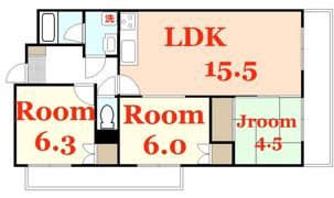 セゾン川内の間取り画像