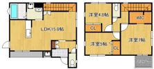 赤坂戸建1号棟の間取り画像