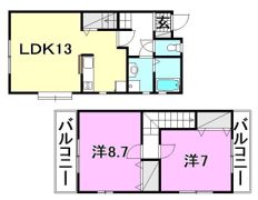 レジデンスSekiya－2 A棟の間取り画像