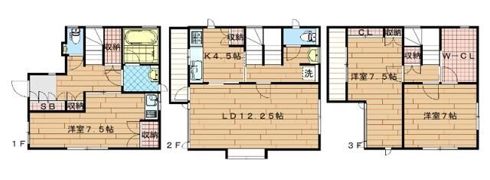 朝霞市仲町2丁目戸建の間取り画像