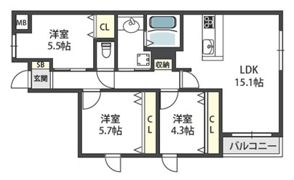 GRAND STEADY桜の町の間取り画像