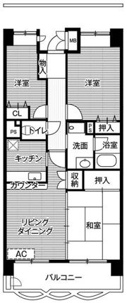 ビレッジハウス潮見タワー1号棟の間取り画像