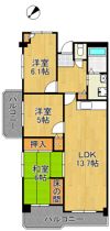 ソリーナ守恒 304号室の間取り画像
