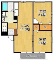 ヴィラージュB棟の間取り画像