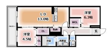 シャーメゾン寝屋川中央の間取り画像
