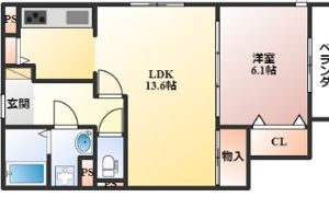 グレースヒルズ刀根山の間取り画像