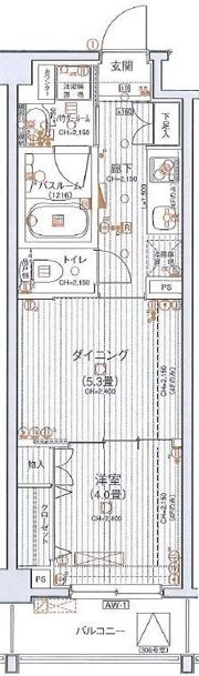 AXAS菊名LRの間取り画像