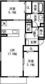 クレール東田宮の間取り画像