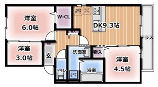 グランドゥール畷の間取り画像