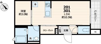 レジデンス西尾久の間取り画像