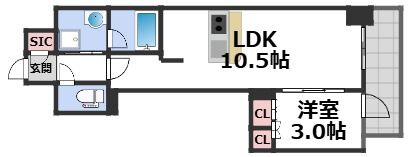 コンフォリア・リヴ博労町一丁目Qの間取り画像