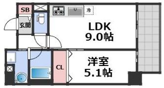 huit arbre上町台の間取り画像