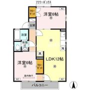 栗林セントラルコーポ A棟の間取り画像