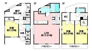 富岡東3丁目貸家の間取り画像