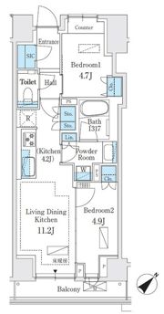 パークホームズ入谷の間取り画像