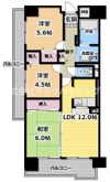 ヴィザージュ鶴見緑地の間取り画像