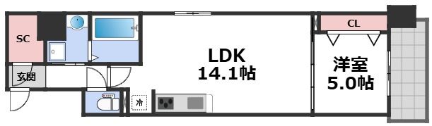 Draw上本町の間取り画像