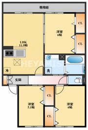 ハルブラッサム富の原 A棟の間取り画像